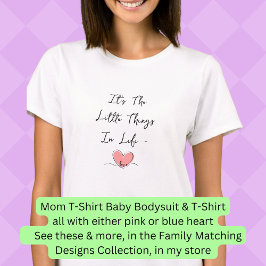 Camiseta São as coisinhas na vida Coração Rosa Pr