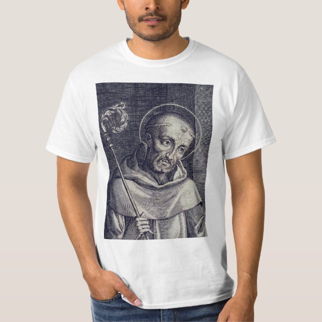Camiseta São Bernardo de Claraval Doutor Melifluo Arte (Frente)