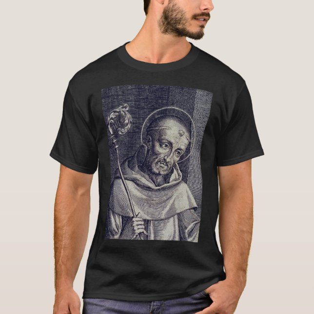 Camiseta São Bernardo de Claraval Doutor Melífluo Arte (Frente)