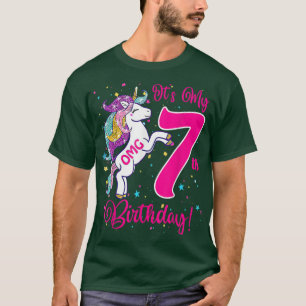 Camiseta São Meus 7 Aniversários Do Unicórnio Para A Garota