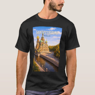 Camiseta São Petersburgo Ilustração Arte Viagens Rússia