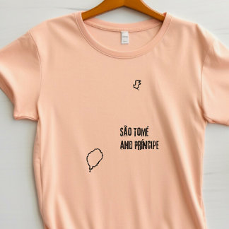 Camiseta São Tomé e Príncipe Mapa Linha Fronteira País