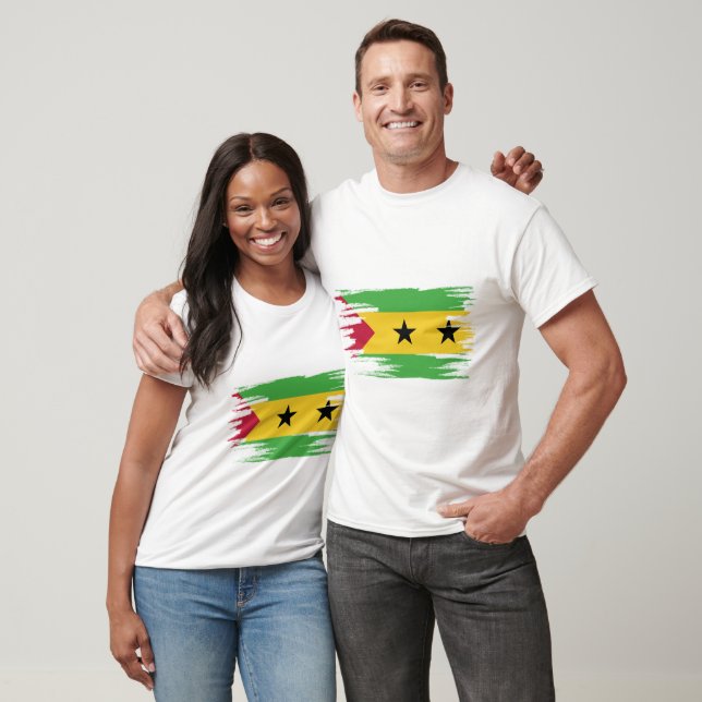 Camiseta São Tomé e Príncipe Sinalizador Arte Pincel (Unissex)