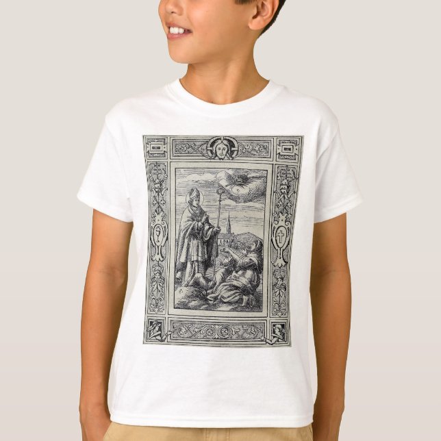 Camiseta São Valentim de Roma Gravura Arte Premium (Frente)