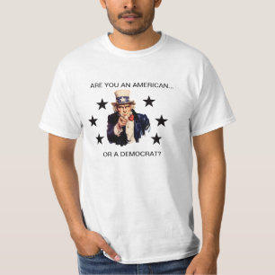 Camiseta São você um americano ou uma Democrata?