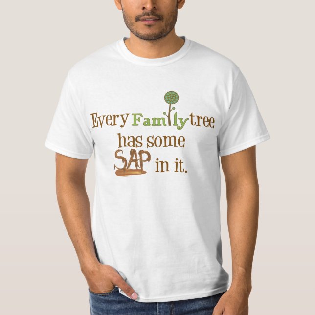 Camiseta Sap De Árvore Familiar Engraçado (Frente)