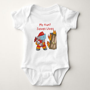 Camiseta Sapador-bombeiro minha tia Salvamento Vida