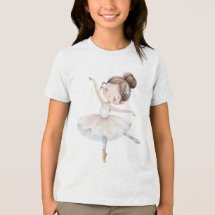 Camiseta Sapatilha de renda elegante em aquarela branca cre