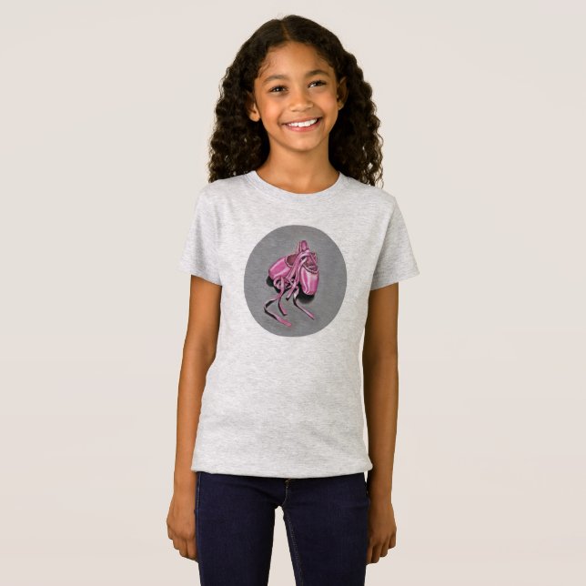 Camiseta Sapatilhas de Ballet Rosa  (Frente Completa)