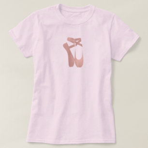 Camiseta Sapatilhas de Ballet Rosa Bailarina Dourado Rosa Q
