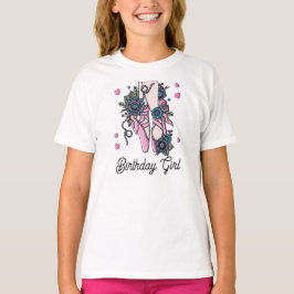 Camiseta Sapatos de Ballet de Aniversariante