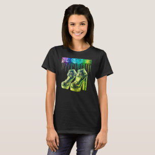 Camiseta Sapatos de Pilha Estilo Retro dos Anos 1970 para M