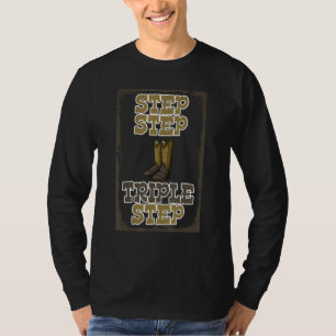 Camiseta Sapatos de Viciado em Dança de Linha Tripla Passo