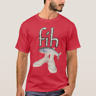 Camiseta Sapatos Fih Peixe Meme de Peixe com Ortografia Err
