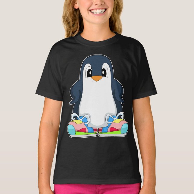 Camiseta Sapatos grandes de pinguim (Frente)