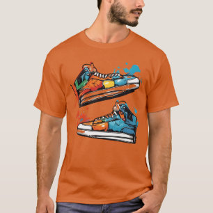 Camiseta Sapatos Street Sole Art Graffiti Splash menina