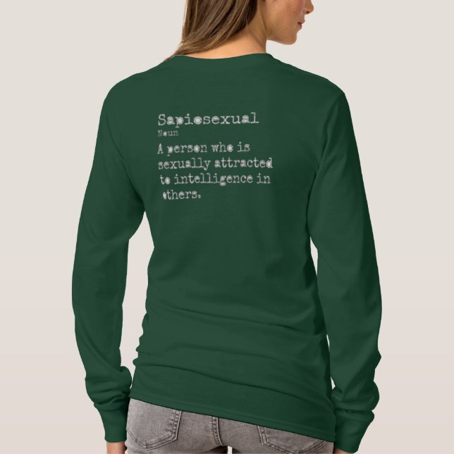 Camiseta Sapiossexual: Pescoço da Tripulação de Longa Distâ (Verso)