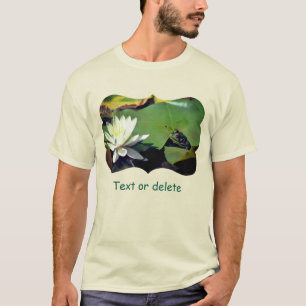Camiseta Sapo Admirando Lírio Aquático Luz da Natureza Pers