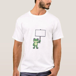 Camiseta Sapo Amigável com Placa em Branco