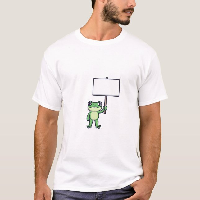 Camiseta Sapo Amigável com Placa em Branco (Frente)