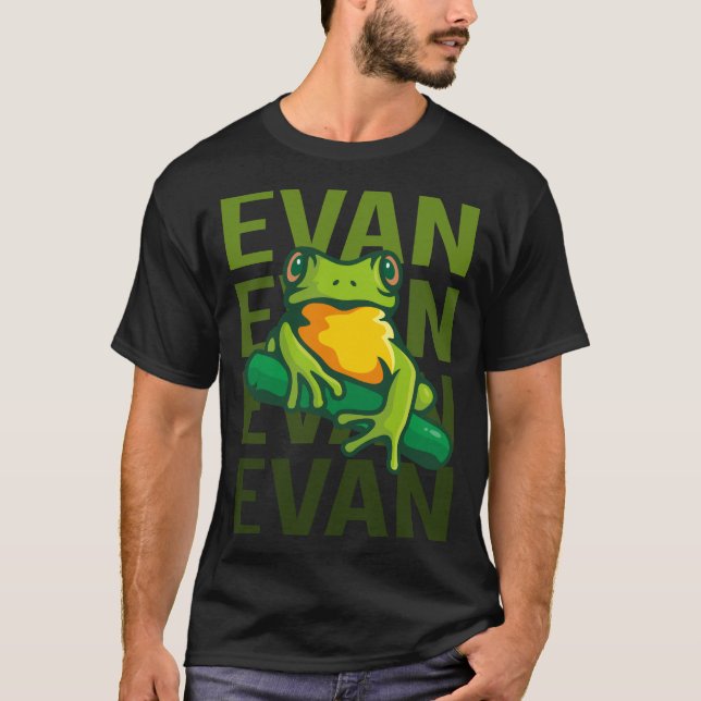 Camiseta Sapo Art - Nome Evan (Frente)