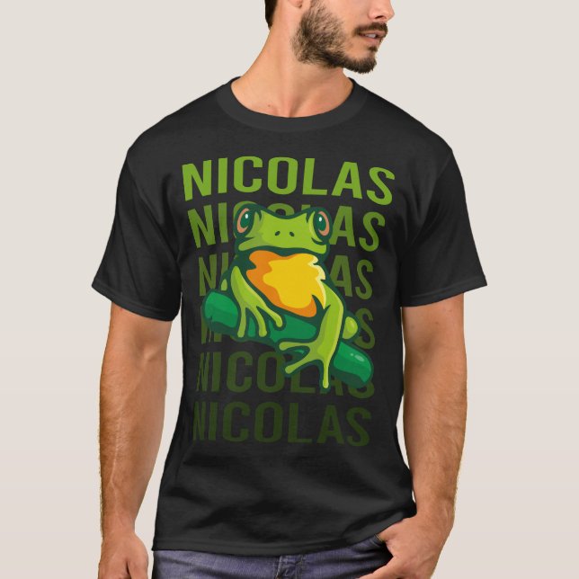 Camiseta Sapo Art - Nome Nicolas (Frente)