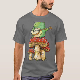 Camiseta Sapo Banjo Mushroom Aestético Guitarra Goblincore