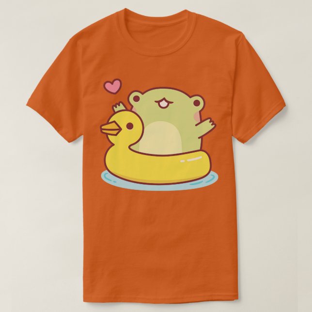 Camiseta Sapo Bonito Com Piscina Ducky Flutuante (Frente do Design)