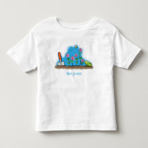 Camiseta sapo bonito e abelha na ilustração de desenho an