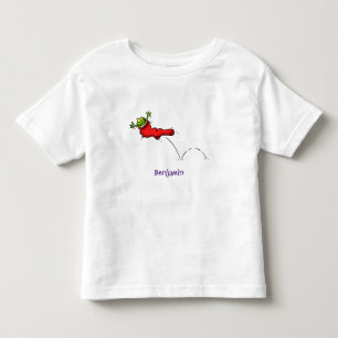 Camiseta Sapo bonito em um desenho de salto em meia vermelh