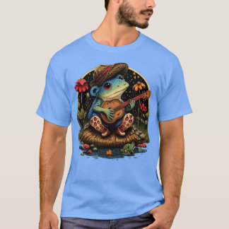 Camiseta sapo bonito estético tocando ukelele no Mushroom 2