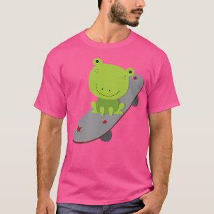 Camiseta Sapo Bonito No Skateboard Engraçado Estético Kawai