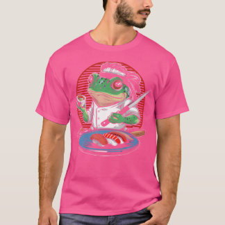 Camiseta Sapo Chef Sushi Kawaii Samurai Anime Comida japone