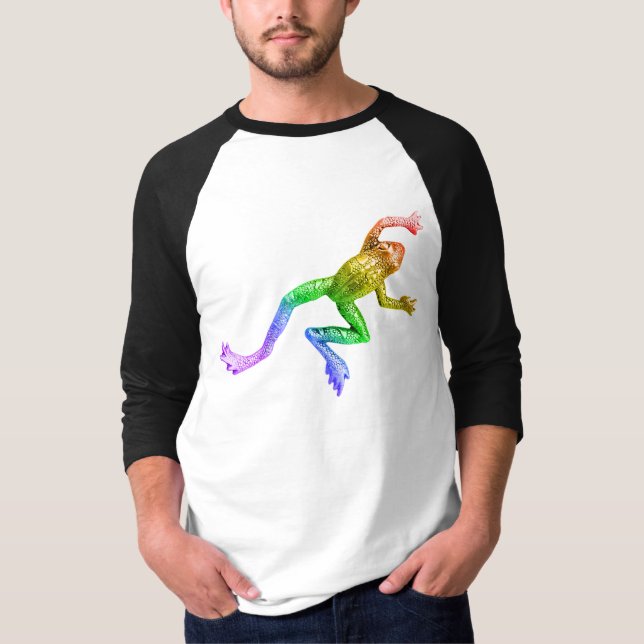 Camiseta Sapo colorido arco-íris de SlipperyJoe renderizado (Frente)