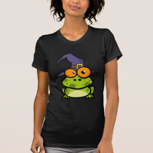 Camiseta Sapo com um chapéu da bruxa