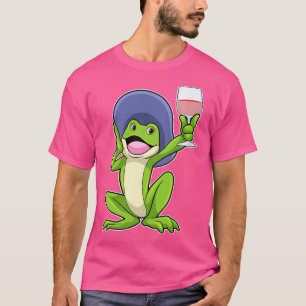 Camiseta Sapo com Vidro de Chapéu de Vinho Vermelho