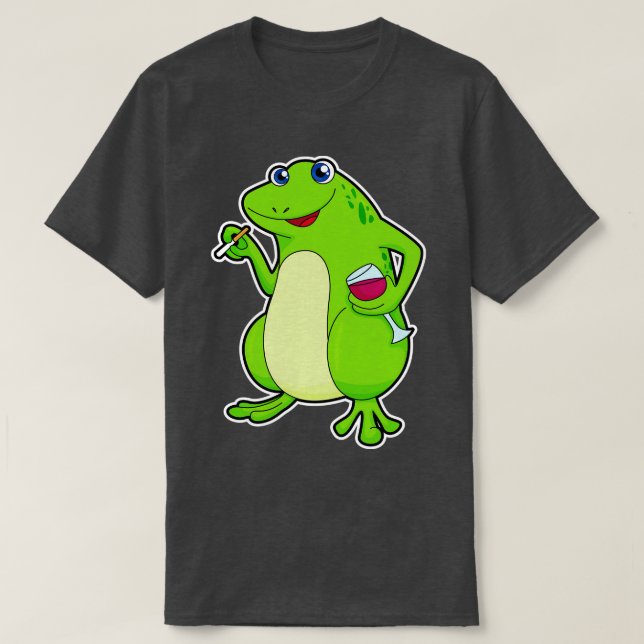 Camiseta Sapo com Vidro de Vinho Vermelho Cigarro (Frente do Design)