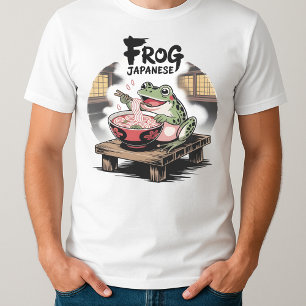 Camiseta Sapo Comendo Ramen Kawaii Neko Noodles Japoneses