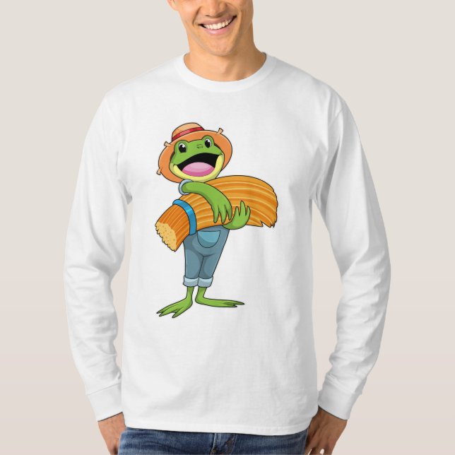 Camiseta Sapo como agricultor com palha (Frente)