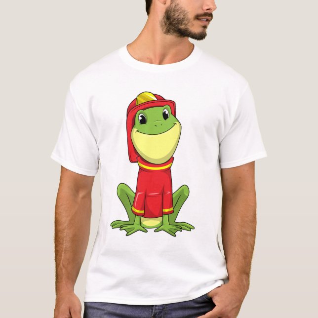 Camiseta Sapo como Bombeiro com Capacete (Frente)
