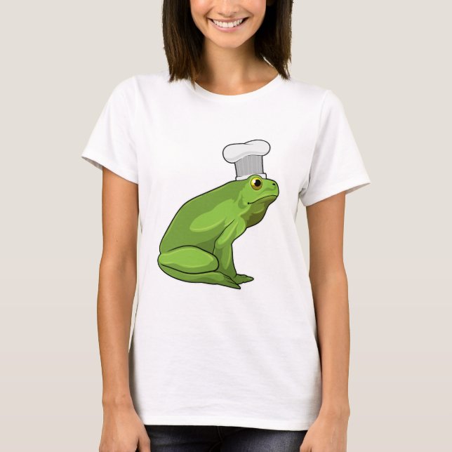 Camiseta Sapo como cozinhar com chapéu de chef (Frente)