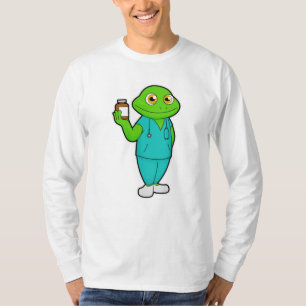 Camiseta Sapo como Enfermeira com Medicina e Estetoscópio