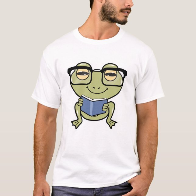 Camiseta Sapo como Estudante com Livro (Frente)