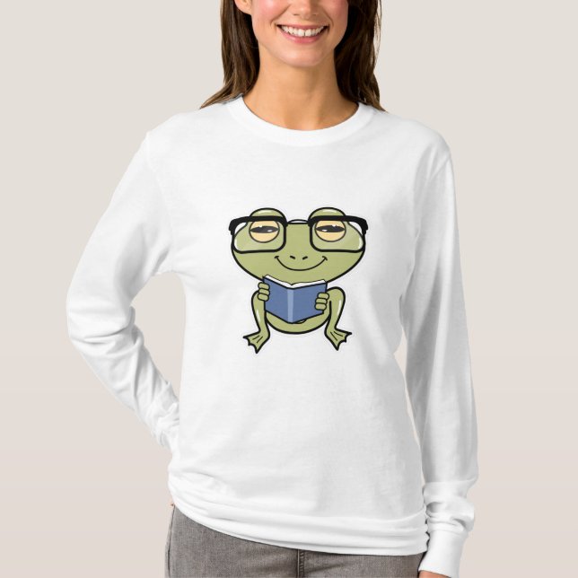 Camiseta Sapo como Estudante com Livro (Frente)