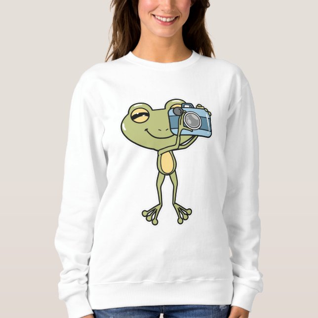 Camiseta Sapo como fotógrafo com câmera (Frente)