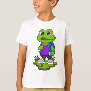 Camiseta Sapo como Hiker com Backpack