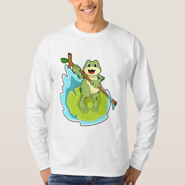 Camiseta Sapo como Hiker com Stick (Frente)