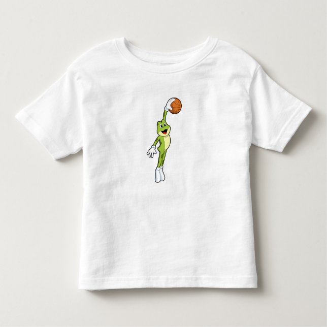 Camiseta Sapo como jogador de basquete com basquetebol. (Frente)