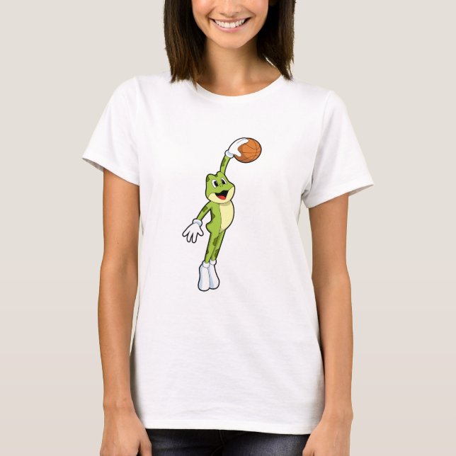 Camiseta Sapo como jogador de basquete com basquetebol. (Frente)