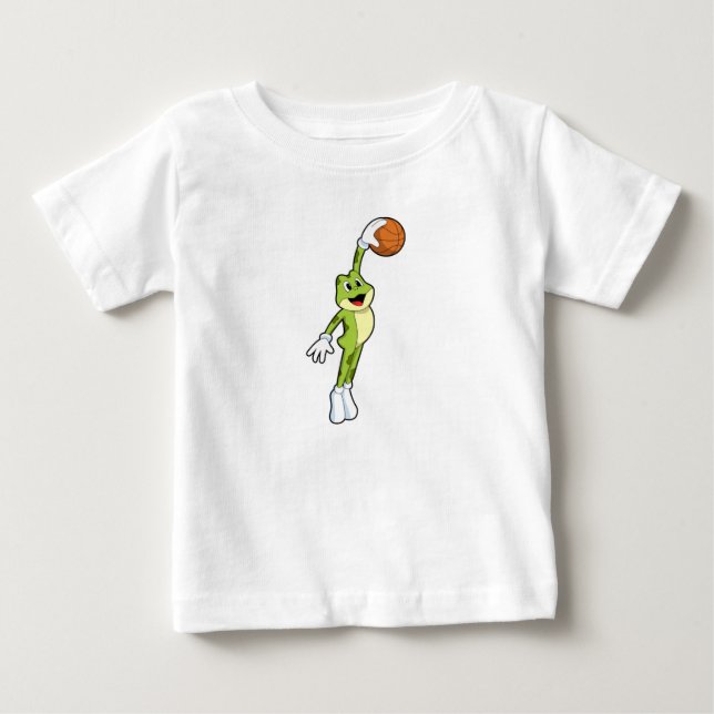 Camiseta Sapo como jogador de basquete com basquetebol. (Frente)